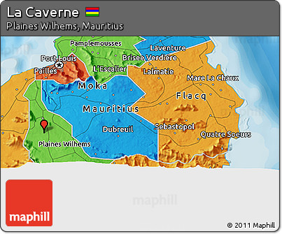 Political 3D Map of La Caverne