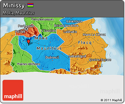 Political 3D Map of Minissy