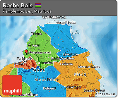 Political 3D Map of Roche Bois