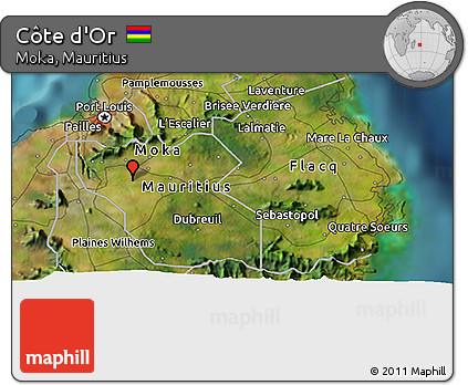 Satellite 3D Map of Côte D'Or