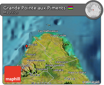 Satellite 3D Map of Grande Pointe Aux Piments