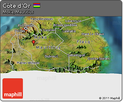 Satellite 3D Map of Côte D'Or