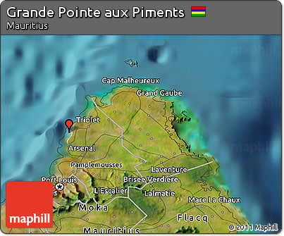 Satellite 3D Map of Grande Pointe Aux Piments