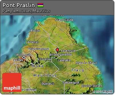 Satellite 3D Map of Pont Praslin