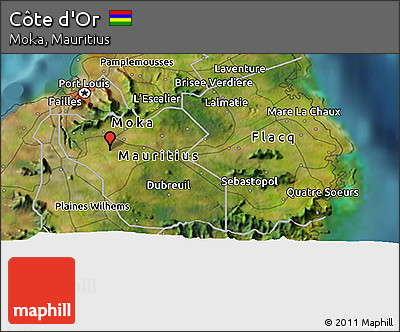 Satellite 3D Map of Côte D'Or