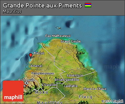 Satellite 3D Map of Grande Pointe Aux Piments