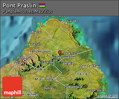 Satellite 3D Map of Pont Praslin