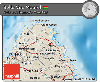 Shaded Relief 3D Map of Belle Vue Maurel