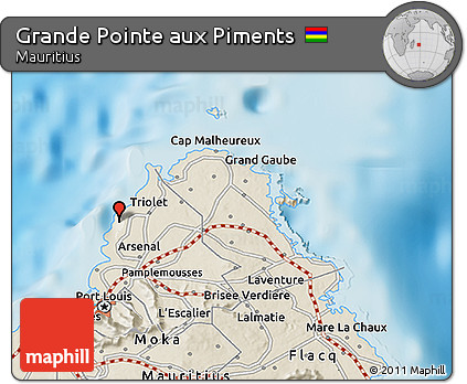 Shaded Relief 3D Map of Grande Pointe Aux Piments