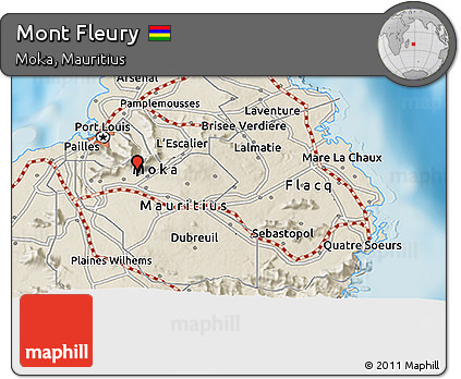 Shaded Relief 3D Map of Mont Fleury