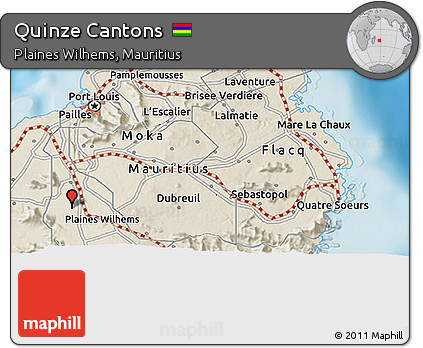 Shaded Relief 3D Map of Quinze Cantons