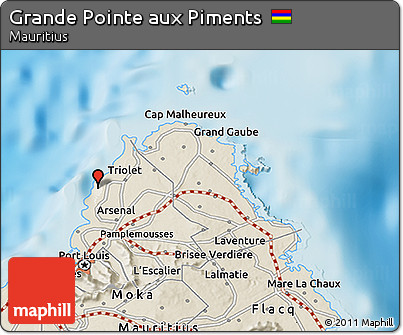 Shaded Relief 3D Map of Grande Pointe Aux Piments