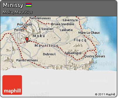 Shaded Relief 3D Map of Minissy