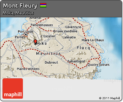 Shaded Relief 3D Map of Mont Fleury