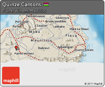 Shaded Relief 3D Map of Quinze Cantons