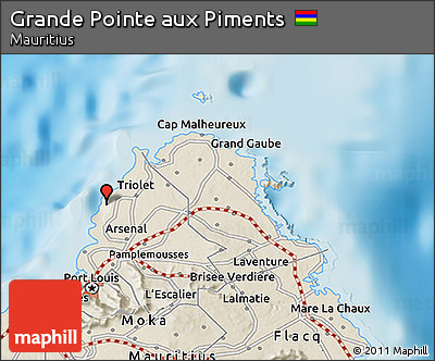 Shaded Relief 3D Map of Grande Pointe Aux Piments