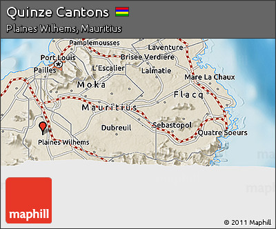 Shaded Relief 3D Map of Quinze Cantons