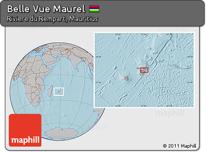 Gray Location Map of Belle Vue Maurel, hill shading