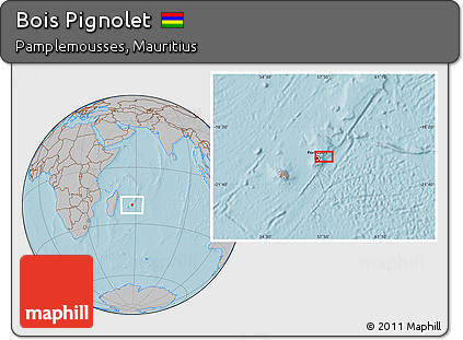 Gray Location Map of Bois Pignolet, hill shading