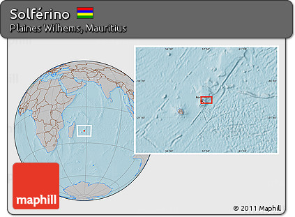 Gray Location Map of Solférino, hill shading