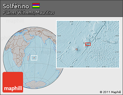Gray Location Map of Solférino, hill shading