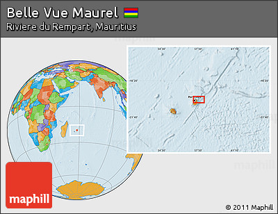 Political Location Map of Belle Vue Maurel