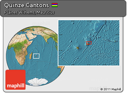 Satellite Location Map of Quinze Cantons
