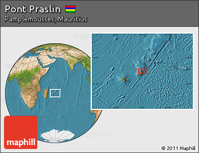 Satellite Location Map of Pont Praslin