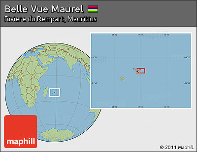 Savanna Style Location Map of Belle Vue Maurel