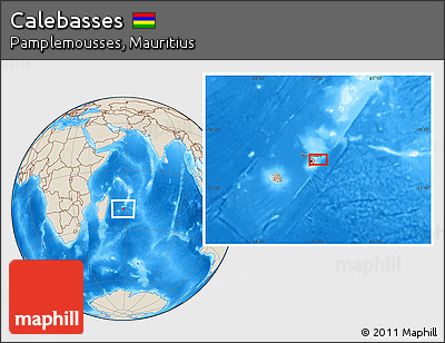 Shaded Relief Location Map of Calebasses