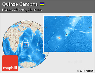 Shaded Relief Location Map of Quinze Cantons