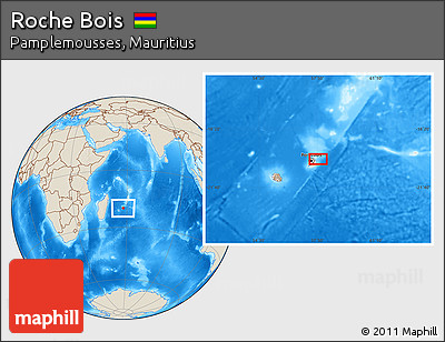 Shaded Relief Location Map of Roche Bois