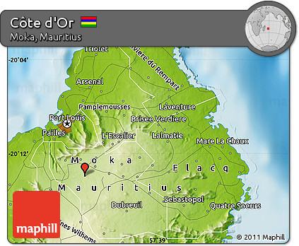 Physical Map of Côte D'Or