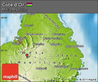 Physical Map of Côte D'Or