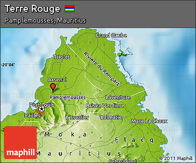 Terre Rouge Mauritius Map Free Physical Map Of Terre Rouge