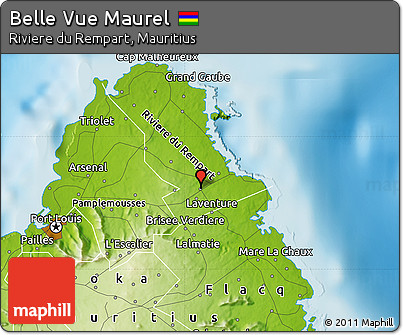 Physical Map of Belle Vue Maurel