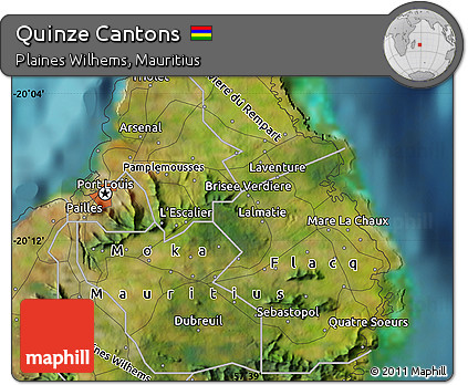 Satellite Map of Quinze Cantons