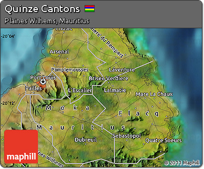 Satellite Map of Quinze Cantons