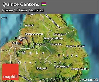Satellite Map of Quinze Cantons