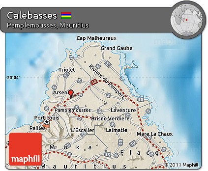 Shaded Relief Map of Calebasses