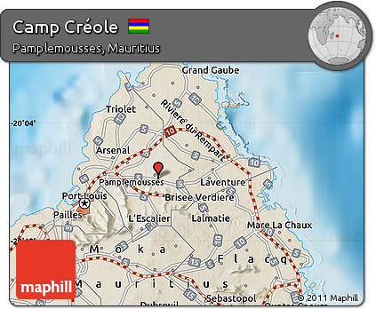 Shaded Relief Map of Camp Créole