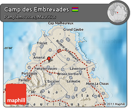 Shaded Relief Map of Camp Des Embrevades