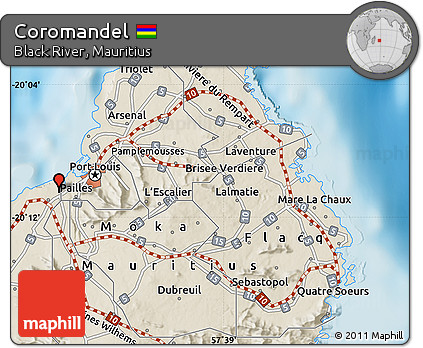 Shaded Relief Map of Coromandel