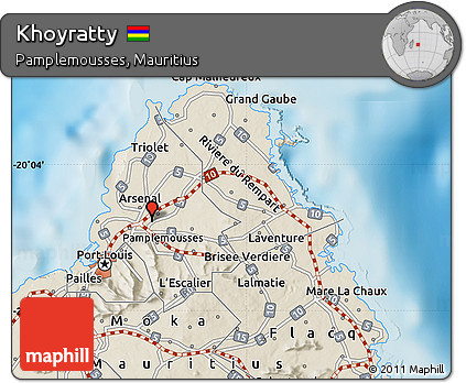 Shaded Relief Map of Khoyratty