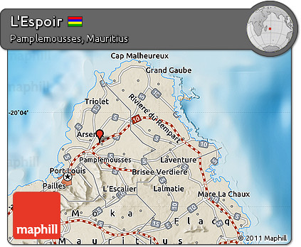Shaded Relief Map of L'Espoir