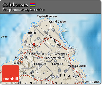 Shaded Relief Map of Calebasses
