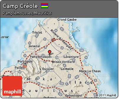 Shaded Relief Map of Camp Créole