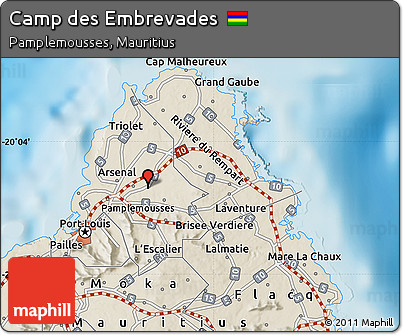 Shaded Relief Map of Camp Des Embrevades