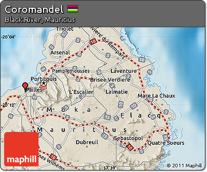 Shaded Relief Map of Coromandel