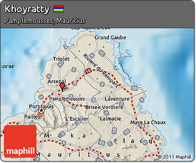 Shaded Relief Map of Khoyratty